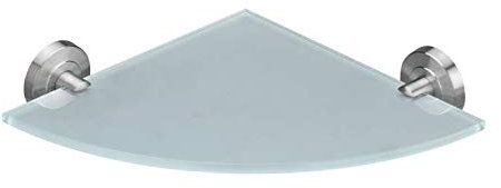 EASY HOME Glas Eckregal Wandmontage Bad Modern 25x25cm 8mm Glas matt 1 Regal 1 Stück