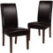 Flash Furniture Greenwich Series Parsons Esszimmerstühle, gepolstert, Leder, Braun, Leder, weich, 2 Stück