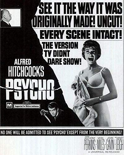 Alfred Hitchcock – Psycho - Poster - cm. 30 x 40 - Shipped Rolled Inside Heavy Tube