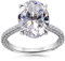 AINUOSHI Damen 925 Sterling Silber Zirkon Ring,5 Karat ovaler Damen Ewige Verlobungsring, Jubiläum Hochzeitsschmuck Geschenk Weißes Gold, 51 (16.2)
