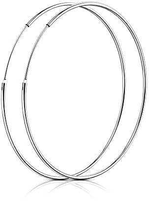 SOSMAR - Creolen silber für Damen aus echt 925 Sterling Silber, große Creolen Hoop Ohrringe für Damen Mädchen - 50mm