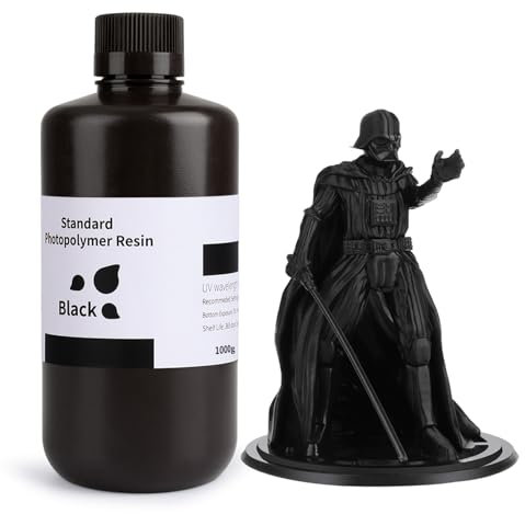 ELEGOO Standard LCD UV 405nm 3D Resin for LCD 3D Printer Photopolymer 3D Printing Resin - Black 1000g