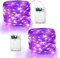 BrizLabs Halloween Deko Lichterkette 2 Stück 6M 60 LED Micro Lila Kupferdraht Lichterkette Batterie Innen Sterne Beleuchtung Outdoor für Weihnachten Außen Party Hochzeit Feste DIY