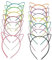 LATRAT 12pcs chat oreille bandeau plastique chat hairband, 12 couleurs plastique oreilles de chat bandeau chat arc cheveux bandeaux constitutionnels parti headwear pour les femmes filles