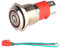 GUUZI 12V-24V / 15A Interruptor de Botón de Enclavamiento NO, Luz LED Roja Impermeable Iluminado Botón de Encendido de Metal de 16 mm con Cable de Enchufe