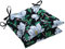 Pillow Perfect Sitzkissen mit Blumenmuster, mit Bändern, getuftet, Wetter- und lichtbeständig, 47 x 48,3 cm, Schwarz/Weiß, Magnolie, 2 Stück