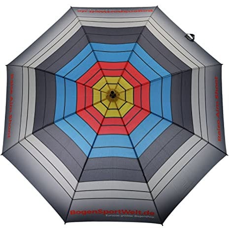 BSW Regenschirm in Zielscheibenoptik, hochwertig und TOP Qualität, Accessoires zu Pfeil und Bogen (Grau)