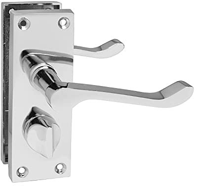 HANDLESTORE Victorian Scroll Privacy Bathroom Door Handle - Multiple Colours (Polished Chrome)