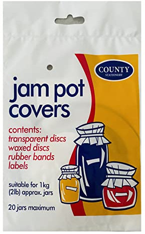 County Stationery 20 Pcs Jam Pot Covers| Preserving Lids for Jams, Jellies, Marmalade, Spreads, Pickles| Air Tight Sealers