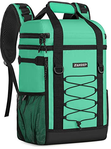 ZAKEEP Mochila enfriadora, 36 latas, Multifuncional, a Prueba de Fugas, con asa Superior Acolchada, Bolsillo de Malla para Camping, Barbacoa (Verde Menta)