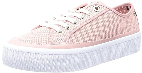 Tommy Hilfiger Mujer Vulcanized Sneaker Zapatillas, Rosa (Soothing Pink), 36 EU