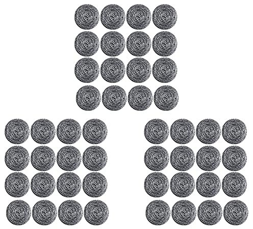 Herold 48 piezas de esponja de acero inoxidable, estropajos para utensilios