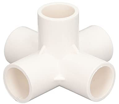 Naroote PVC Pipe Elbow Connector, 10 Pcs Plastic Pipe Connectors, 5 Way Right Angle 3D Elbow, 20mm, White