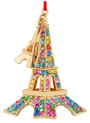 PETCEE Eiffel Tower Christmas Ornaments 2024 Metal Paris Eiffel Tower Ornaments for Christmas Tree Eiffel Tower Decorations Romantic France Eiffel Tower Hanging Keepsake Gifts for Women Girls Kids