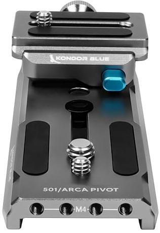 KONDOR BLUE | 501/Arca Pivot Camera Plate for Ronin | Rotatable Receiver, Safety Release Pin,Mounting Holes, & a Spring Loaded Safety Stopper | Space Gray