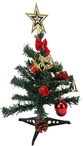 LED-Lichterkette, Tisch-Weihnachtsbaum, Künstlicher Mini-Weihnachtsbaum mit LED-Lichterkette, Ornament, 30 Cm, für den Schönheitssalon zu Hause (buntes Licht)
