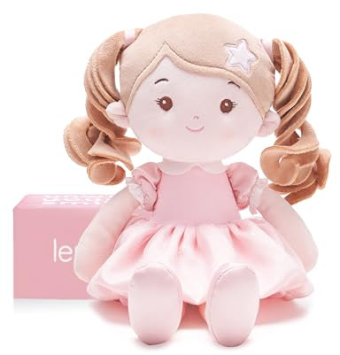 LeyaDoll Weiche Stoffpuppe (32cm), Geburtstags- & Taufgeschenk für Mädchen – Liebevolles Baby Spielzeug 0–3 Jahre – Mein erster Schutzengel –Starlet