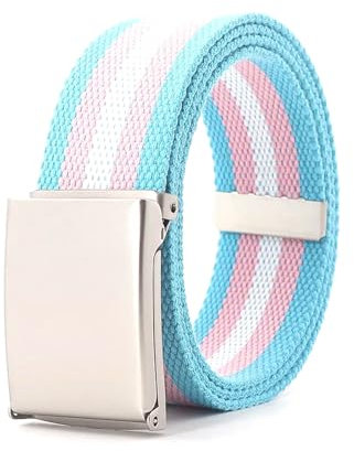 NEFLUM Bunte gewebte Gürtel für Herren und Damen, gestreift, farblich passende Gürtel, Regenbogen-Nylon-Canvas-Gürtel, 3,5cm breit, 120x3.5cm