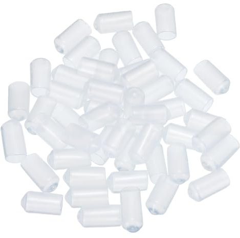 QUARKZMAN 50Stk Gummi-Endkappen 8mm(5/16) ID Vinyl PVC Rundrohr Bolzenkappe Abdeckung Schutzvorrichtungen für Schraubengewinde Klar