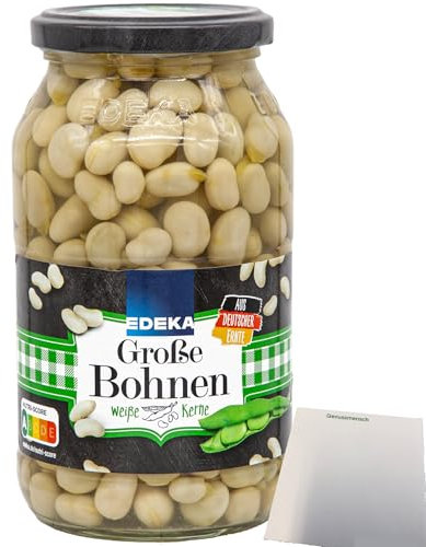 Edeka Große Bohnen weiße Kerne feinste Auslese (530g Glas) + usy Block