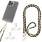 Amaxiu PU Leder Handykette, Metall Handy Umhängeband Handy Kette Handy Kettenriemen Freisprecheinrichtung Handyband Zum Umhängen Smartphones Handyumhängeband(Schwarz)