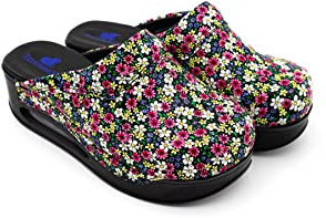 Terlik Sabo Air ST192 MAX Zuecos de Cuero Mules Zapatillas Zapatos Sabot, Mujer, Flor Purpura, EU 39