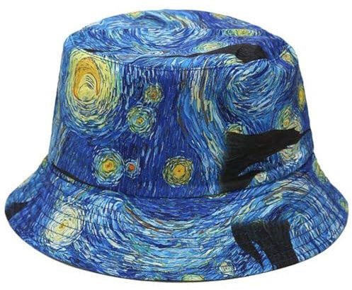 Outdoor Fisherman Cap Fashion Van Gogh Sternennacht Print Eimer Hut Travel Strandhut Reversibler Sonnenhut Für Männer Frauen