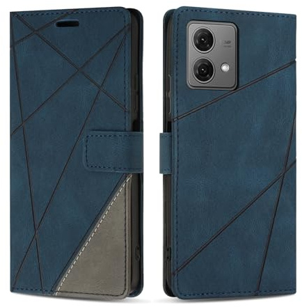SONWO Handyhülle für Moto G84 5G Hülle, Premium PU Leder Handyhülle Wallet Silikon Schutzhülle Klapphülle für Moto G84 5G, Blau