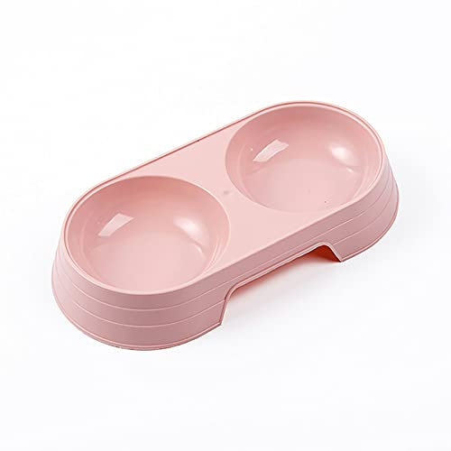 PURPLLE Mangiatoia per Animali Domestici nel Plastica di Colore Rosa Doppia Ciotola per Cani e Gatti Che Mangiano Ciotole per Animali Domestici Forniture per Contenitori