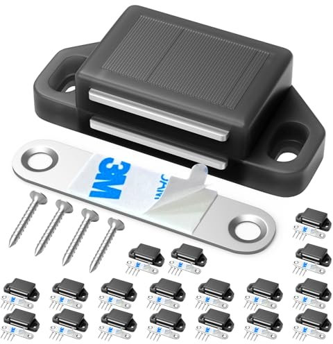 Tonitrui Cabinet Magnetic Catch Magnetic Cabinet Door Catch Magnetic Cabinet Latch for Kitchen Drawer Magnets to Stay Closed Magnetic Catch Closet for Drawer(Black 12 Pack)