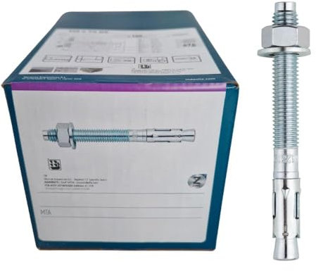 BATIFIX Schwerlastanker Schwerlastdübel Bolzenanker Keilanker Anker Ankerbolzen Ankerschraube Blitzdübel verzinkt inklusive Mutter und Unterlegscheibe (20, M12 x 100)