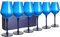 HAHASHOW Copas de Vino de Colores, Juego de 6 Copas de Tallo Largo, 18OZ Cubiertos de Plástico Tritan de Colores, Disponible en Cristalería Apta para Lavavajillas, Azul
