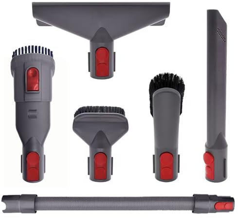 Neutop Accessory Tool Kit Attachment Set with Extension Hose Compatible with Dyson V8 V7 V10 V11 SV10 SV11 V15 Cordless Vacuum Cleaner Quick Release Accessory(6 in 1).