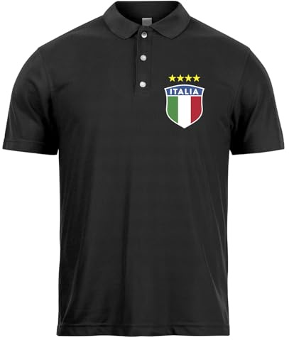 Fussball Poloshirt Herren | Personalisiertes T Shirt mit eigenem Namen und Nummer | Italien 2026 Trikot
