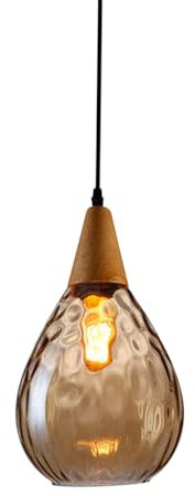 Jadssox Lámpara colgante de isla de cocina de vidrio con patrón de agua, casquillo E27, lámparas colgantes de cocina vintage modernas, luces colgantes de techo para dormitorio, cafetería club (1 paque