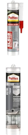Pattex Sigillante Silicone SL618 Specchi, Elasticità, Elevata Adesione, Neutro, per Specchi, Vetri, Vetrate, Inodore, Senza Solventi, Alto Modulo, Sigillante Trasparente, Cartuccia da 300 ml