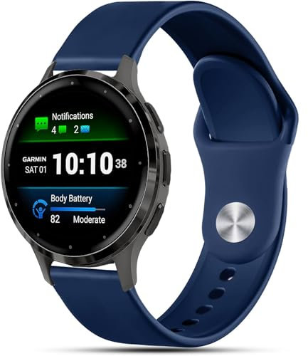 VELULYX Silikonarmband kompatibel mit Garmin Vivoactive 4S/Venu 2S/Venu 3S/Vivomove 3S, 18mm Sportarmband für Fossil Ladies Gen 6/5E/4/Withings Steel HR 36mm