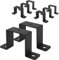 VANROUG 8 Pcs Square Pipe Clamp, 51 x 51mm U Shaped Connector Bracket, Fence Post Wall Fixing Bracket Suitable for Water Pipes, Balcony Railing, Stairs Railing