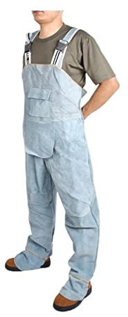 STRAFBRG Pantalones de Soldador de reparación de Cuero de Cuero Protector de Babero Unisex, Uso Diario versátil(Blauw,XX-Large)