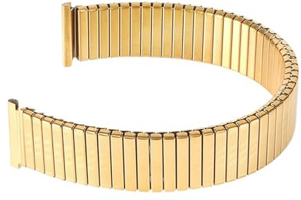 HBGRVCKS Elastisches Uhrenarmband aus Edelstahl, 12 mm, 14 mm, 16 mm, 18 mm, 20 mm, einziehbares Armband, Unisex-Armband, Ersatzarmband for herkömmliche Uhren oder Smartwatches(Gold,18mm)