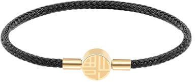 VANSZA Damen Glücksarmband Titan Stahldraht Geflochten Armbänder Mode Design Geflochtene Freundschaftsarmbänder 19cm Handgelenk Armband Für Teen Damen Mädchen (Schwarz)