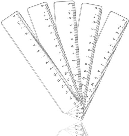 5 Stück Plastik Lineal 15 cm, Transparent Präzision Lineal, Transparentes Messlineal, mit Metrische-Skala, Lineale, Geprägte Zentimeter Einteilung, für Schule, Büro, Haushalt