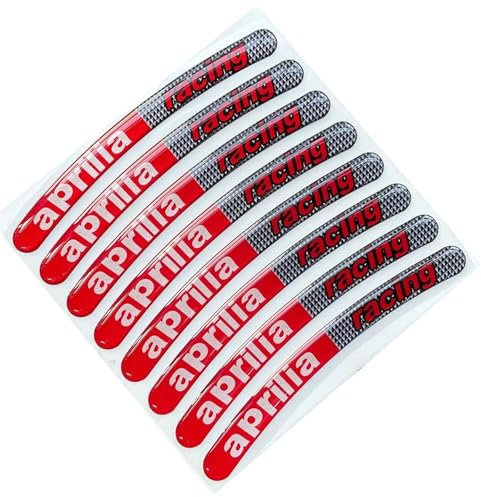XWDPDNHHD Felgenaufkleber Reflektierender Aufkleber Für Felgen Und Radnaben Für Motorräder, 8 Stück, Gel, Für Aprilia RS660 RS 125 Tuareg 660 SR GT 125 RSV4 RS 50 Shiver 750