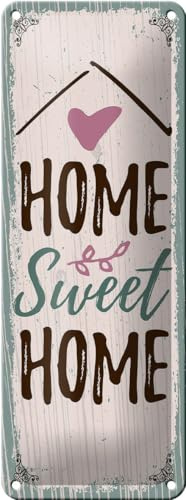 Femer Blechschild Spruch Home sweet home 10x27cm Dekoration