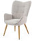 MEUBLE COSY Armchair for Living Room Accent Chair with High Wing Back and Padded Armrests, Wooden Legs, Single Sofa for Reading Lounge Bedroom, Fabric, Grey
