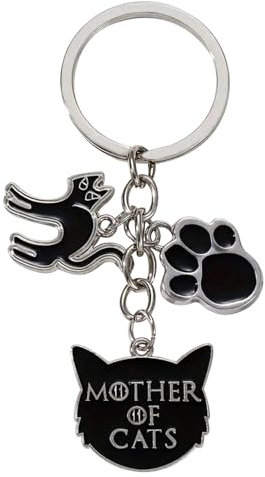 LunarCharm Porte-clés chat noir amusant, cadeaux pour les amoureux des chats, porte-clés mignon, porte-clés chat, cadeaux amusants, Noir , L