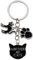 LunarCharm Porte-clés chat noir amusant, cadeaux pour les amoureux des chats, porte-clés mignon, porte-clés chat, cadeaux amusants, Noir , L