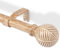 DEFYNEE Tringle à rideaux réglable en bois de 76 à 152 cm de diamètre pour rideaux à œillets, avec motif feuille imitation grain, embouts pour fenêtre, porte - Marron