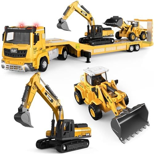 Naxudcoo Construction Toys For 3-7 Year Old Boys: Digger Toy Truck Toy Set Toddler Car, Construction Vehicle Toys For 3 4 5 6 7 Years Old Boys Gifts