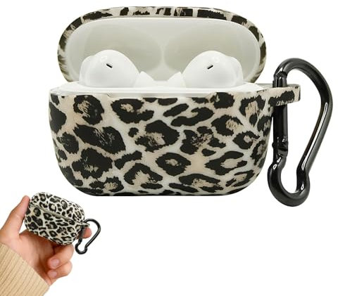 AzureRay Cover per AirPods Pro 2, Custodia per AirPods Pro 2 Antishock in Silicone con Design Leopardato, Accessorio Chic per Donna e Ragazza con Portachiavi